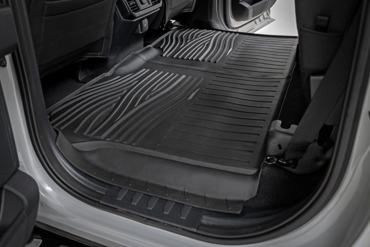 Ford F-150 Floor Mats - Front & Rear - Rough Country - Flex-Fit - '15-'24